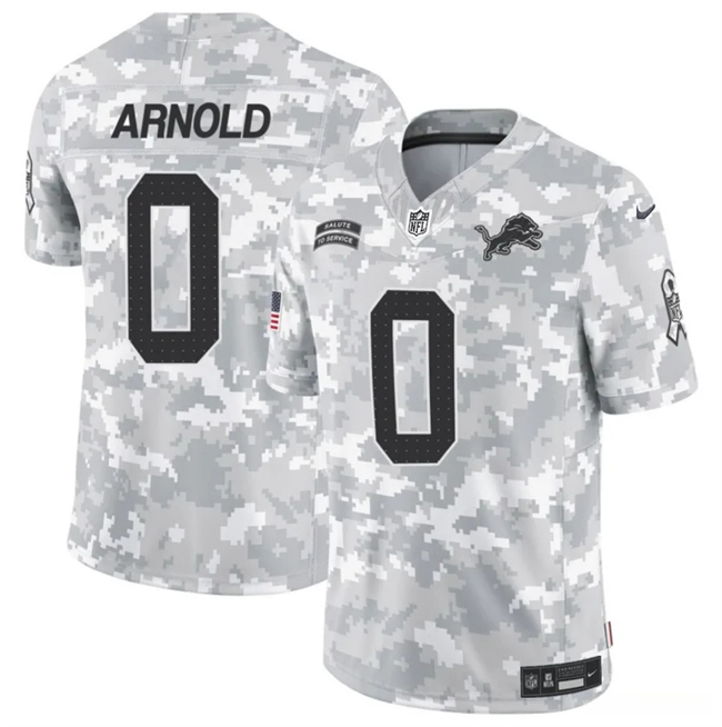 Men's Detroit Lions #0 Terrion Arnold Arctic Camo 2024 F.U.S.E. Salute to Service Limited Football Stitched Jersey